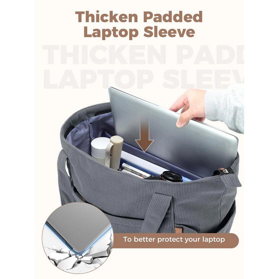 Only-bags.store Cordtasche mit Reissverschluss grosse Einkaufs Strand Laptoptasche  