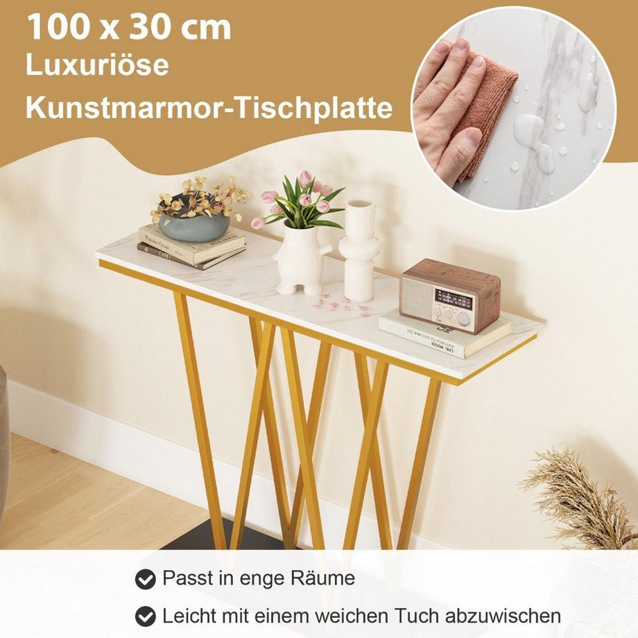 Northix Konsolentisch in Marmoroptik  