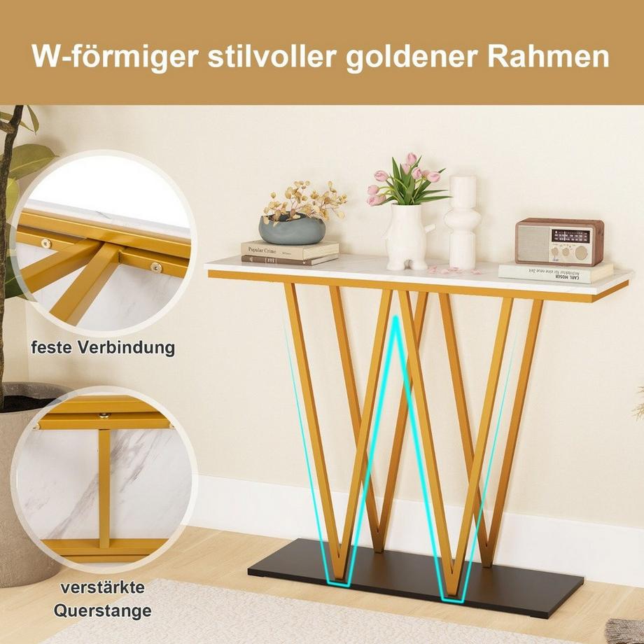 Northix Konsolentisch in Marmoroptik  