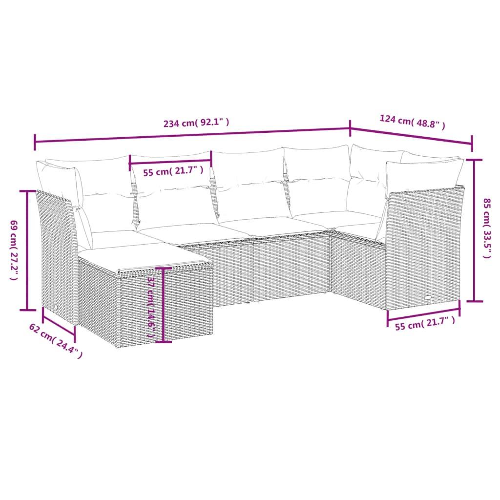 VidaXL Ensemble de canapés de jardin rotin synthétique  