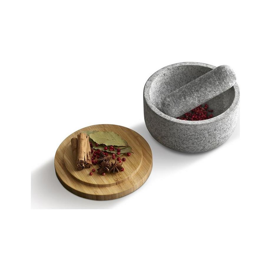 Joseph Joseph  Dash Mörser Stößel aus Granit mit Bambusdeckel 