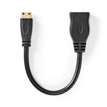 Câble HDMI™ haute vitesse avec Ethernet | HDMI™ Mini Connecteur | HDMI™ Sortie | 4K@30Hz | 10.2 Gbps | 0.20 m | Rond | PVC | Noir | Boîte