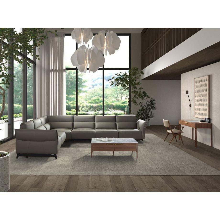 ANGEL CERDA  Schminktisch aus Nussbaumholz miter und glänzender Glasplatte in Marmoroptik 