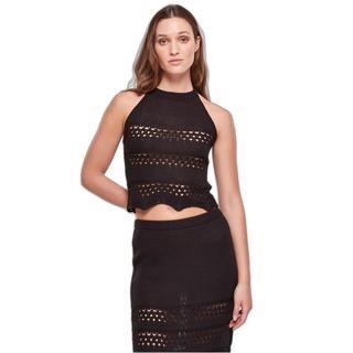 URBAN CLASSICS  Débardeur court tricot au crochet femme 