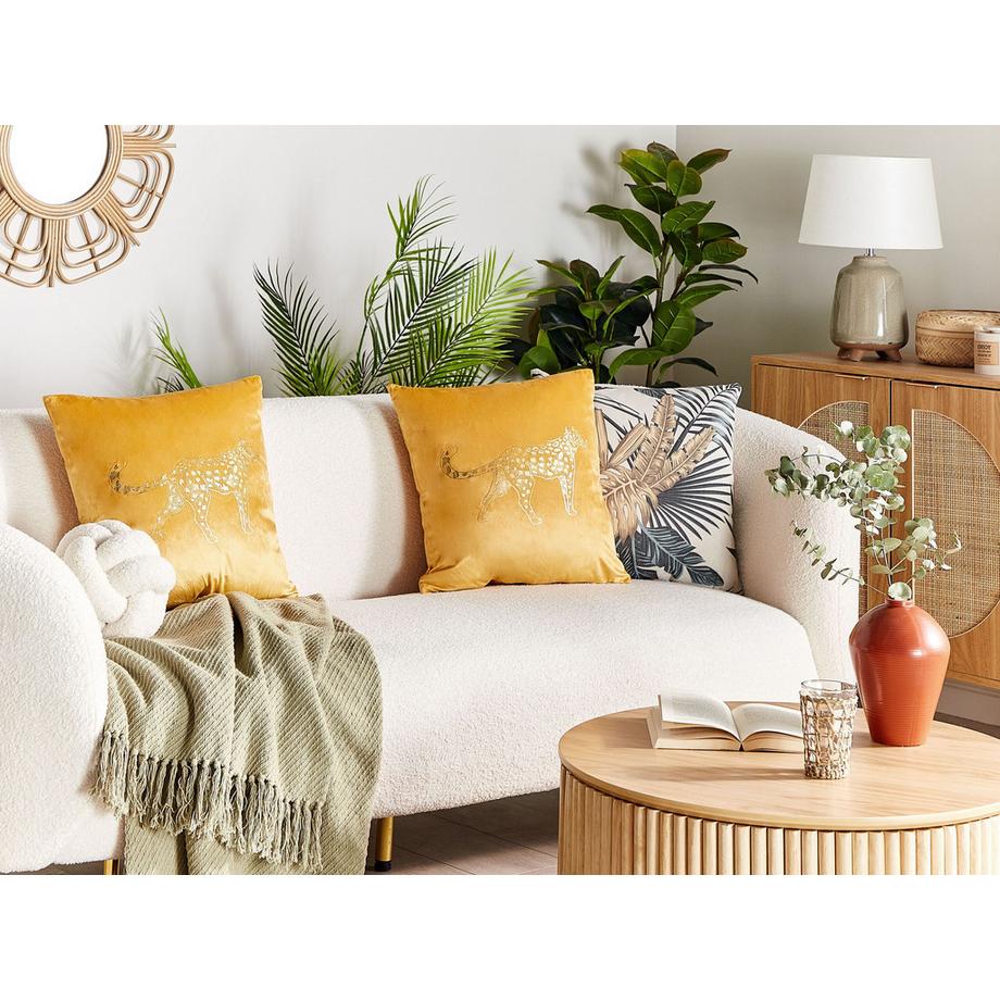 Beliani Dekokissen 2er Set aus Samtstoff Modern MARULA  