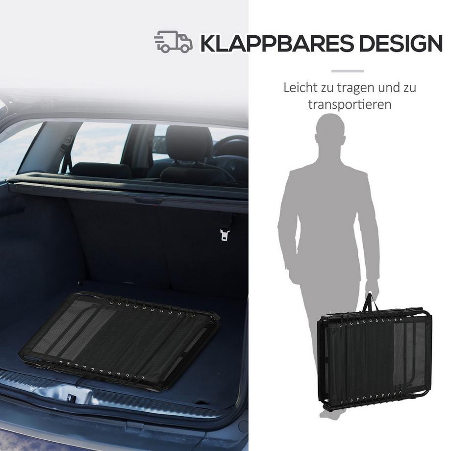 Northio  Feldbett, Klappbett, Campingliege Mit Tasche, Verstellbar Mit Kopfkissen Bis 120 Kg, Hellgrau, Stahl, Polyester, 58 X 189 X 32,5Cm 