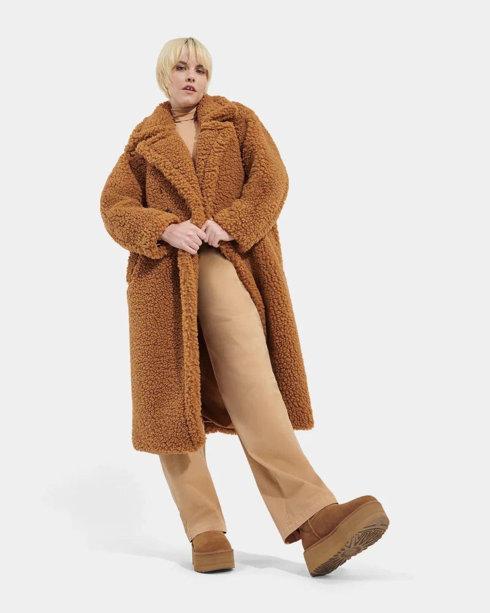 UGG  W GERTRUDE LONG TEDDY COAT-L 