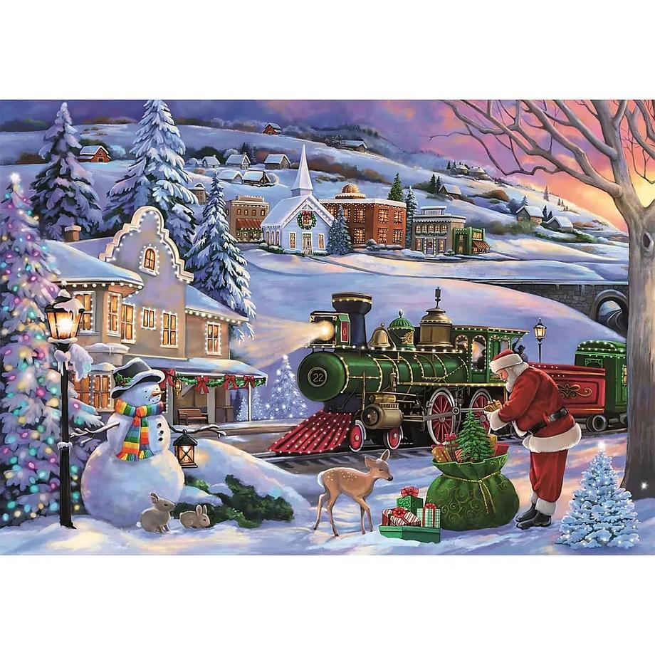 Clementoni  Train de Noël compact, 500 pièces 