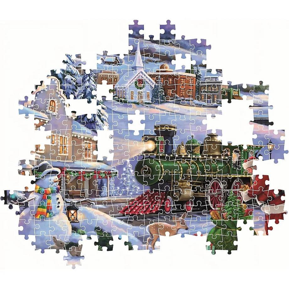 Clementoni  Train de Noël compact, 500 pièces 
