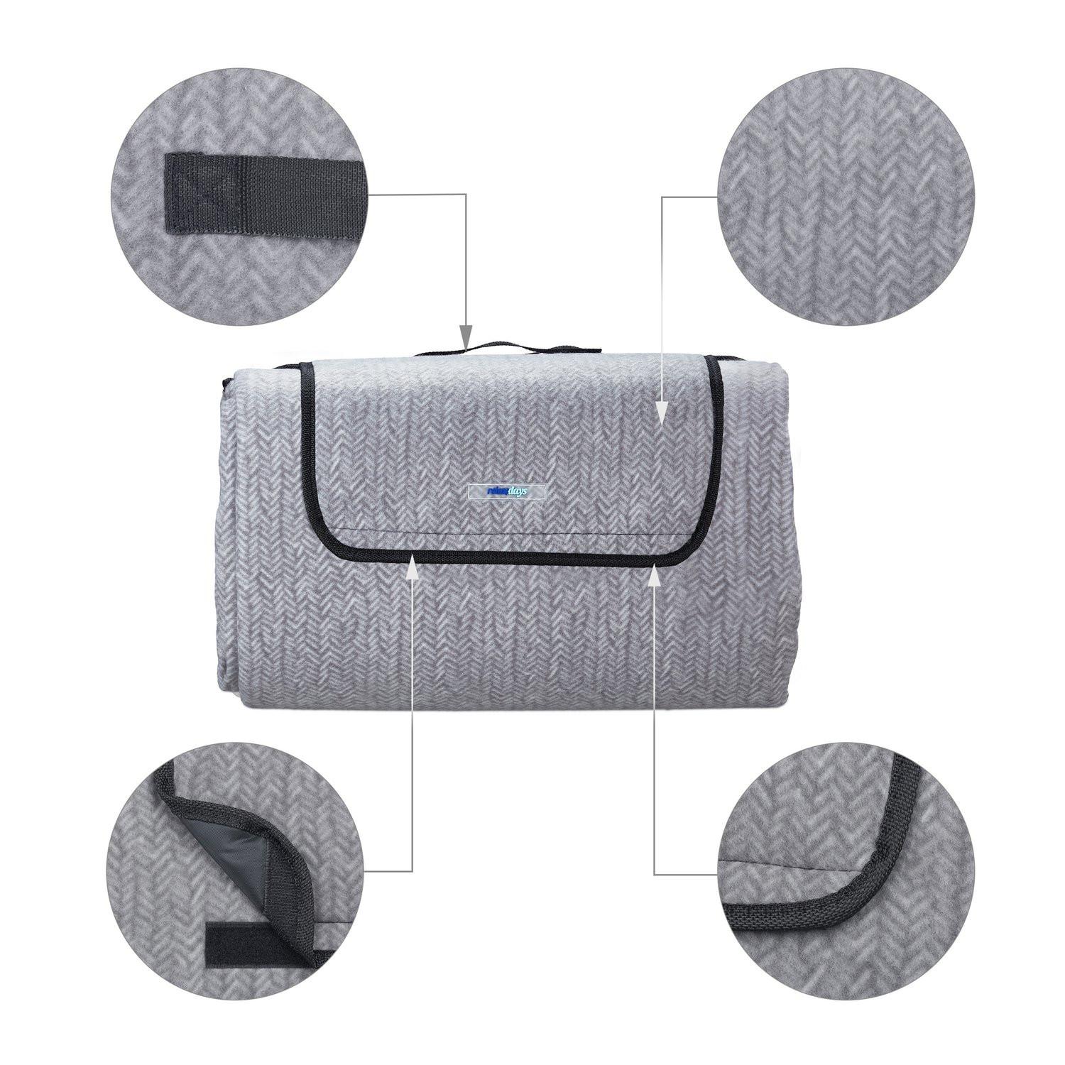 B2X Picknickdecke 300 x 200 cm Fischgrät  