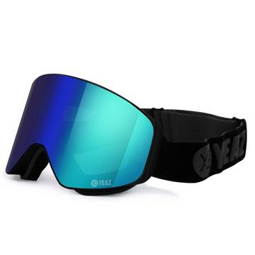 APEX Magnet Ski Snowboard Goggles verde a specchio/nero