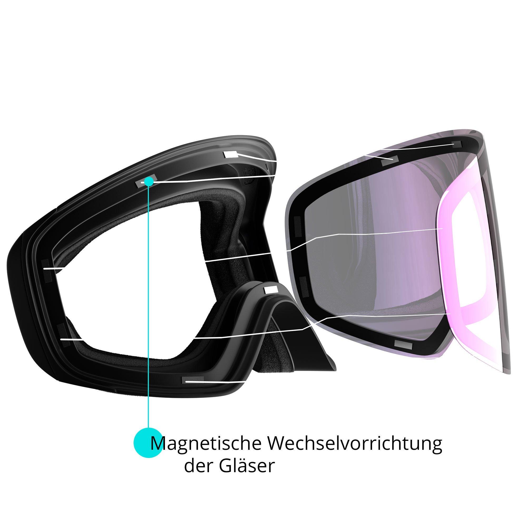 YEAZ  APEX Magnet-Ski-Snowboardbrille grün verspiegelt/schwarz 