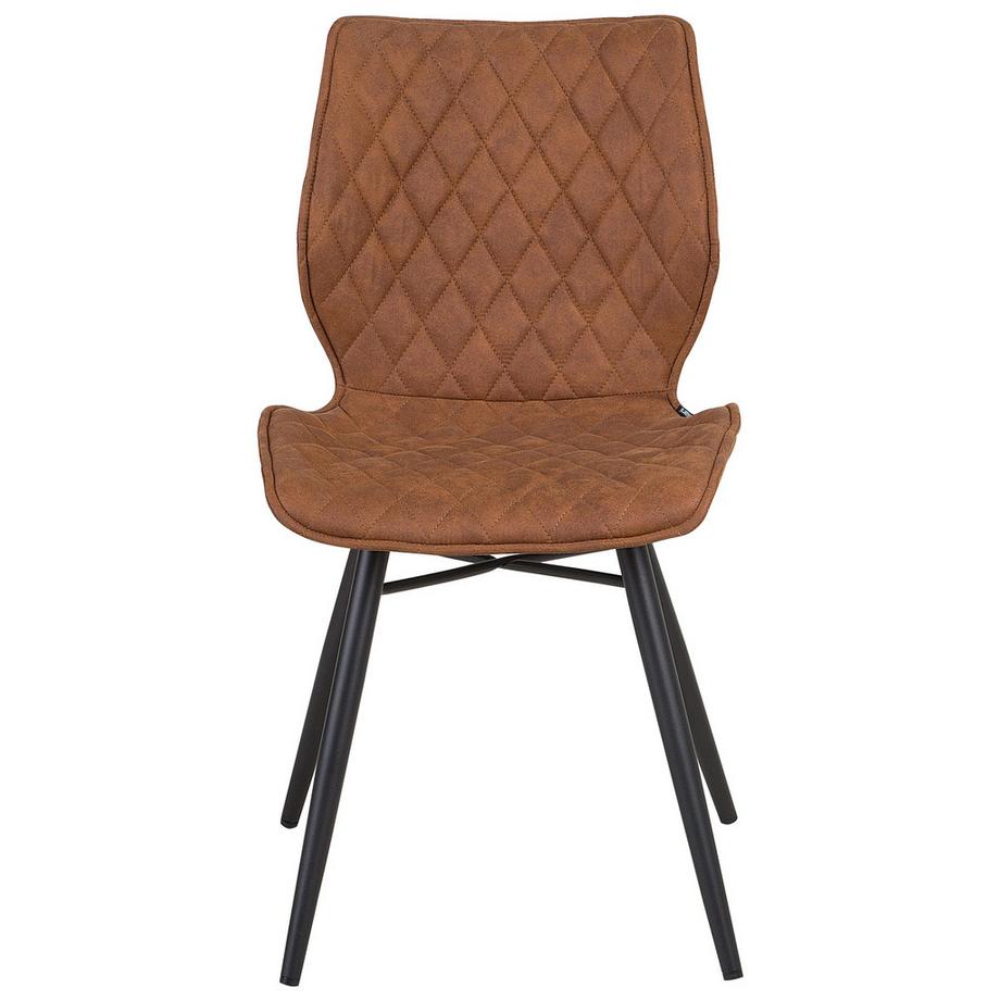 Beliani Lot de 2 chaises de salle à manger en Tissu Glamour LISLE  