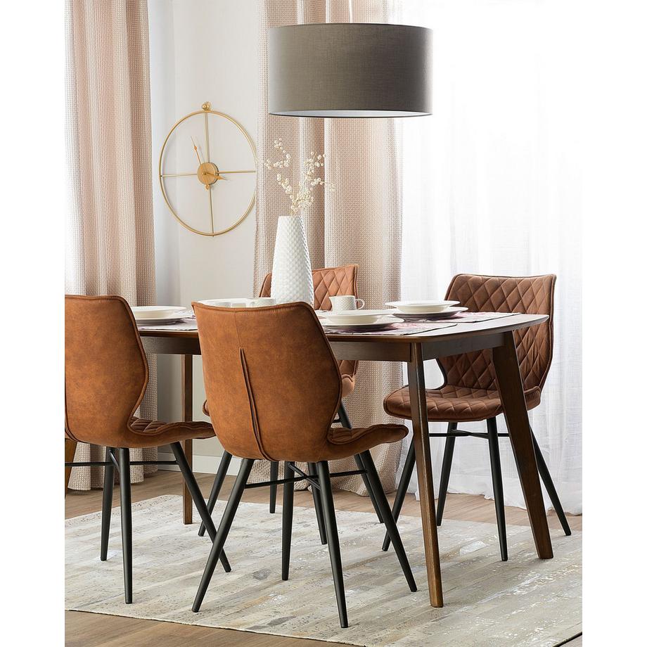 Beliani Lot de 2 chaises de salle à manger en Tissu Glamour LISLE  