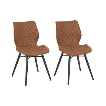 Lot de 2 chaises de salle à manger en Tissu Glamour LISLE