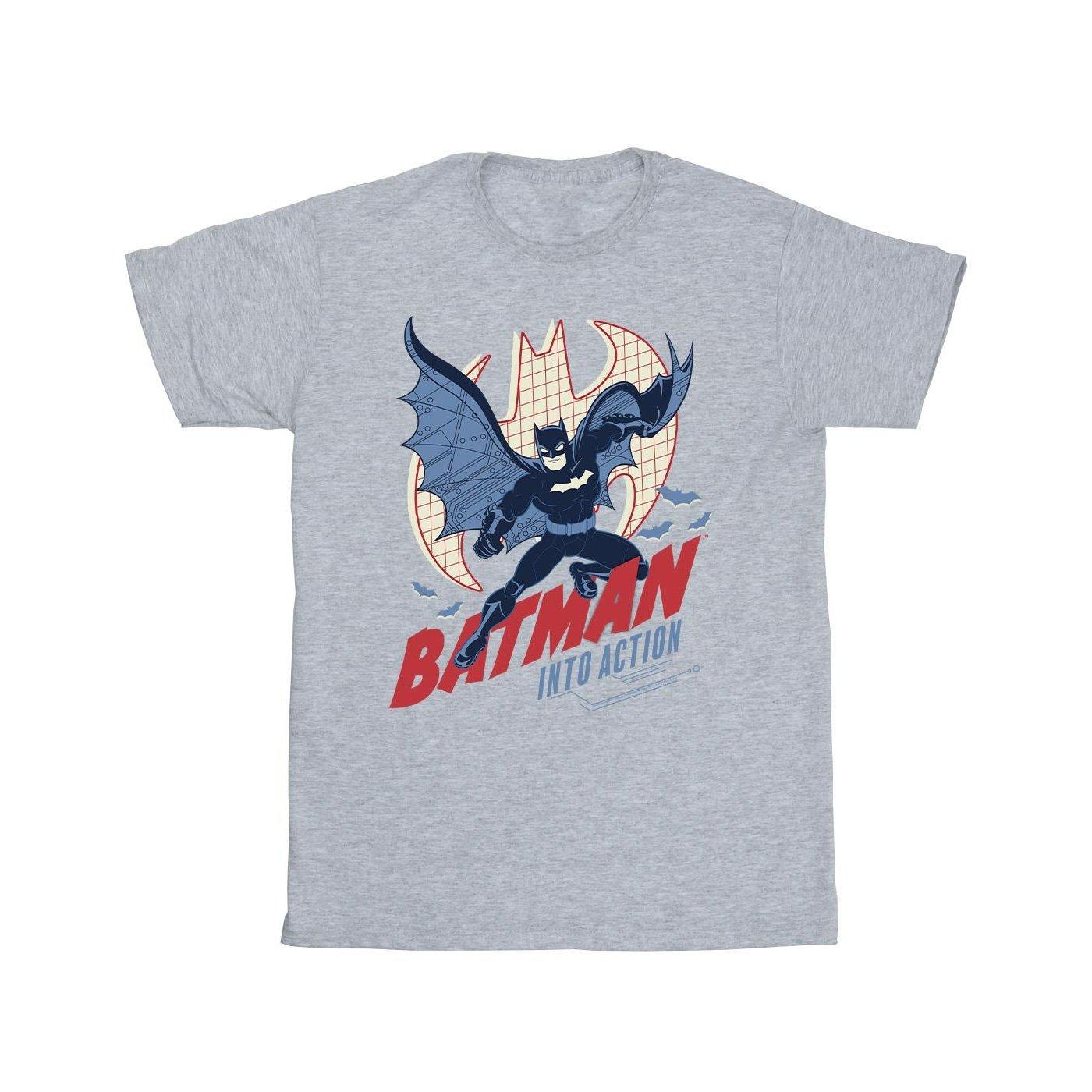 Image of Batman Into Action Tshirt Mädchen Grau 140/146