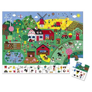 Janod  Puzzle Bauernhof mit Suchspiel (24Teile) 