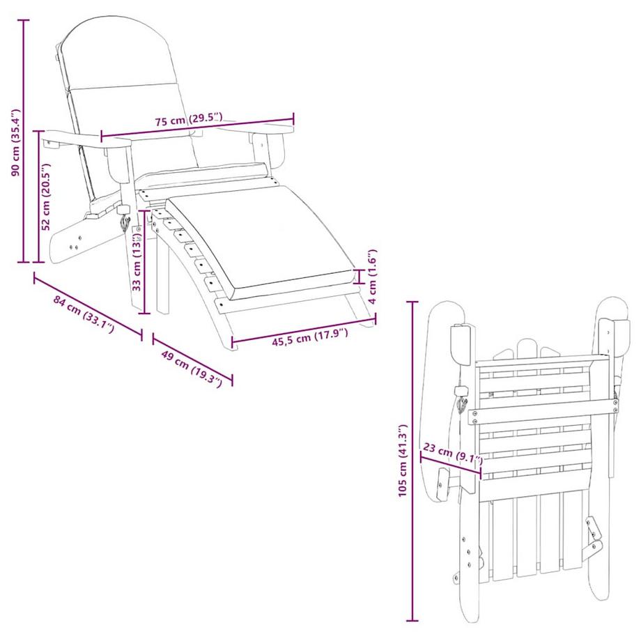VidaXL Chaise de jardin bois d'acacia  