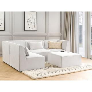 Beliani Sofa mit Ottomane aus Cord Modern LEMVIG  