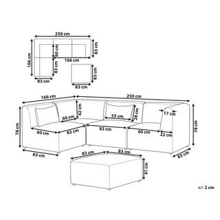 Beliani Sofa mit Ottomane aus Cord Modern LEMVIG  