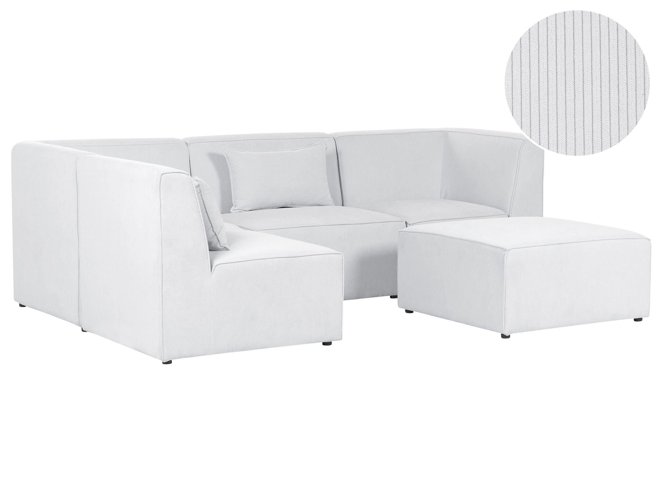 Beliani Sofa mit Ottomane aus Cord Modern LEMVIG  