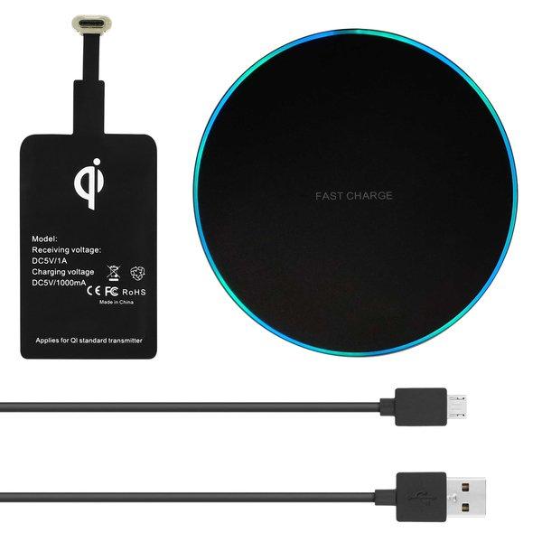 Avizar  Pack Carica QI + Connettore USB C Nero 