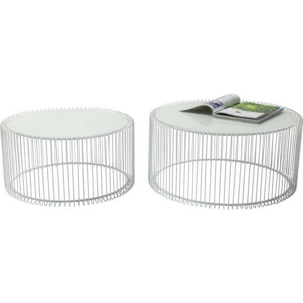 KARE Design Tavolino Wire White (2/set)  