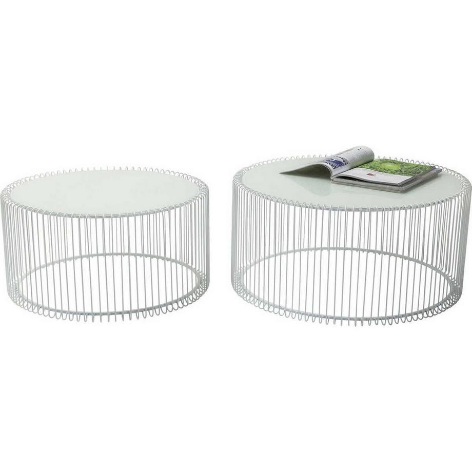 KARE Design Tavolino da caffè Wire White (2/set)  