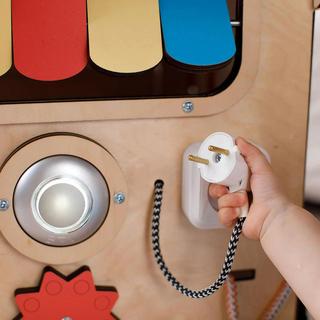 Montessori  Set - BusyBoard Häuschen Natur und kreativer Würfel 