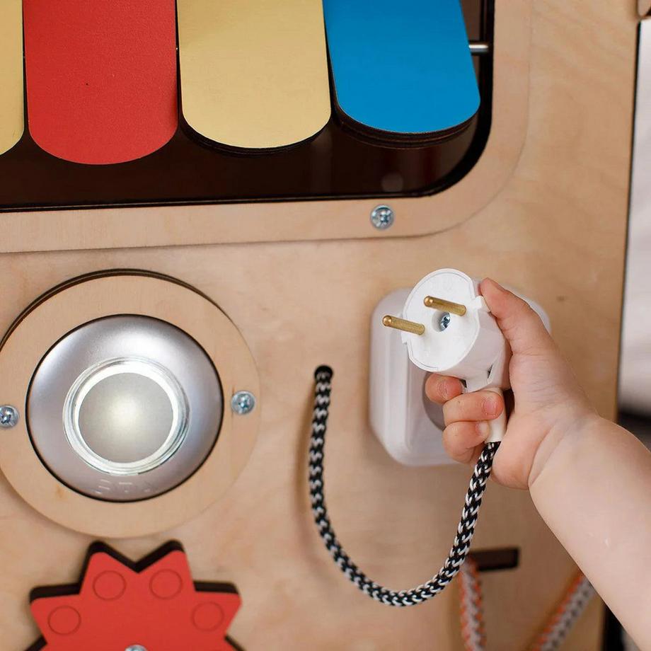 Montessori  Set - BusyBoard Häuschen Natur und kreativer Würfel 