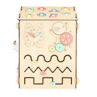 Montessori  Set - BusyBoard Häuschen Natur und kreativer Würfel 