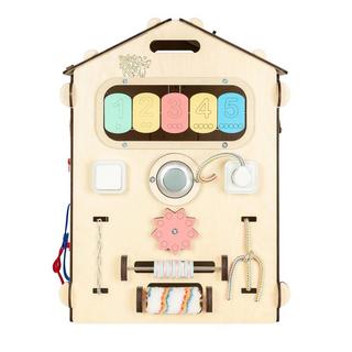 Montessori  Set - BusyBoard Häuschen Natur und kreativer Würfel 