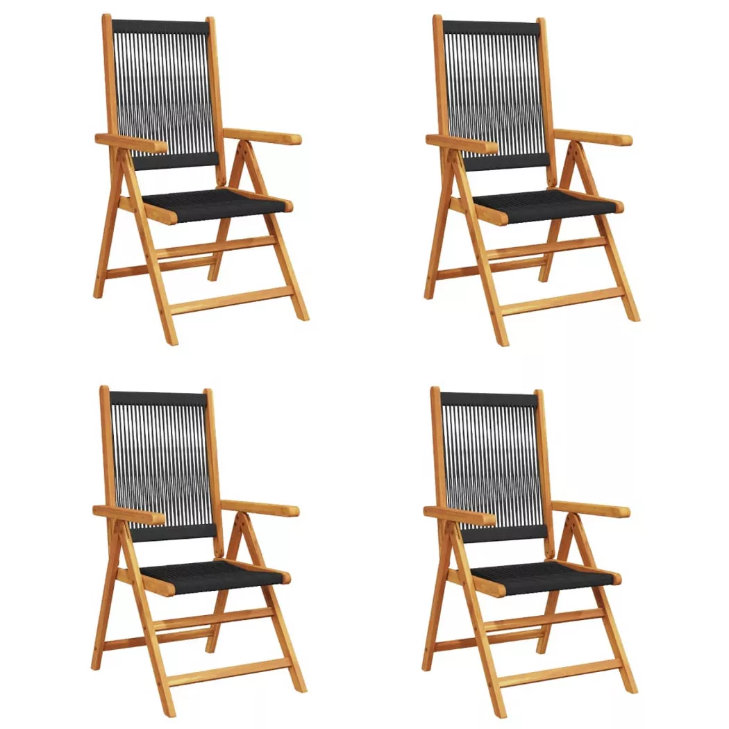 VidaXL - sedia da giardino Legno, One Size, Nero
