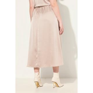 Ulla Popken  Jupe midi en satin, silhouette en A et ceinture confortable 