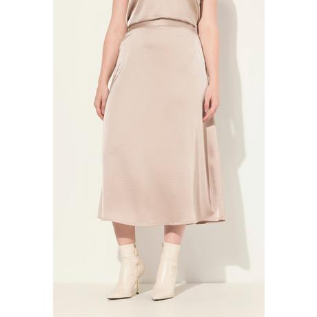 Ulla Popken  Jupe midi en satin, silhouette en A et ceinture confortable 