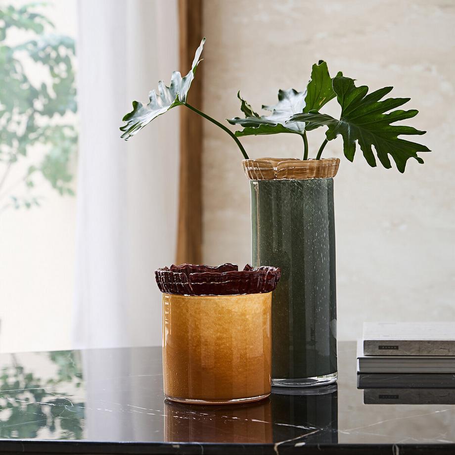 AM.PM Glasvase Eloria mit dem Meissel geschnitten  