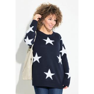 Ulla Popken  Pullover, Glitzersterne, Rundhals, Raglan-Langarm 