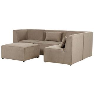 Beliani Sofa mit Ottomane aus Cord Modern LEMVIG  