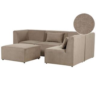 Beliani Sofa mit Ottomane aus Cord Modern LEMVIG  