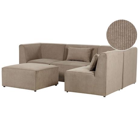 Beliani Sofa mit Ottomane aus Cord Modern LEMVIG  