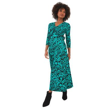 Robe Midi Florale Col V