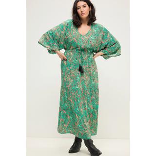 Studio Untold  Robe trapèze coupe maxi, imprimé cachemire, décolleté en V et manches style kimono 