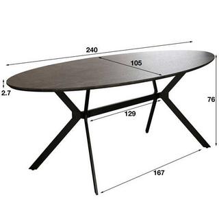 mutoni Table à manger ovale décor béton 3D 240  