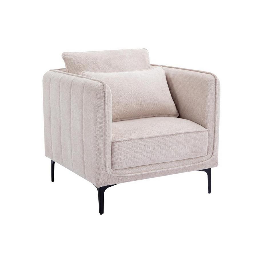 Fauteuil en tissu beige TORMELDA