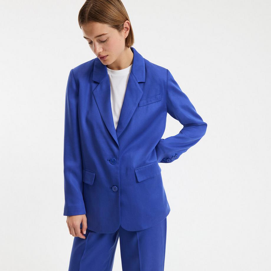 Blazer long coupe droite en TENCEL™