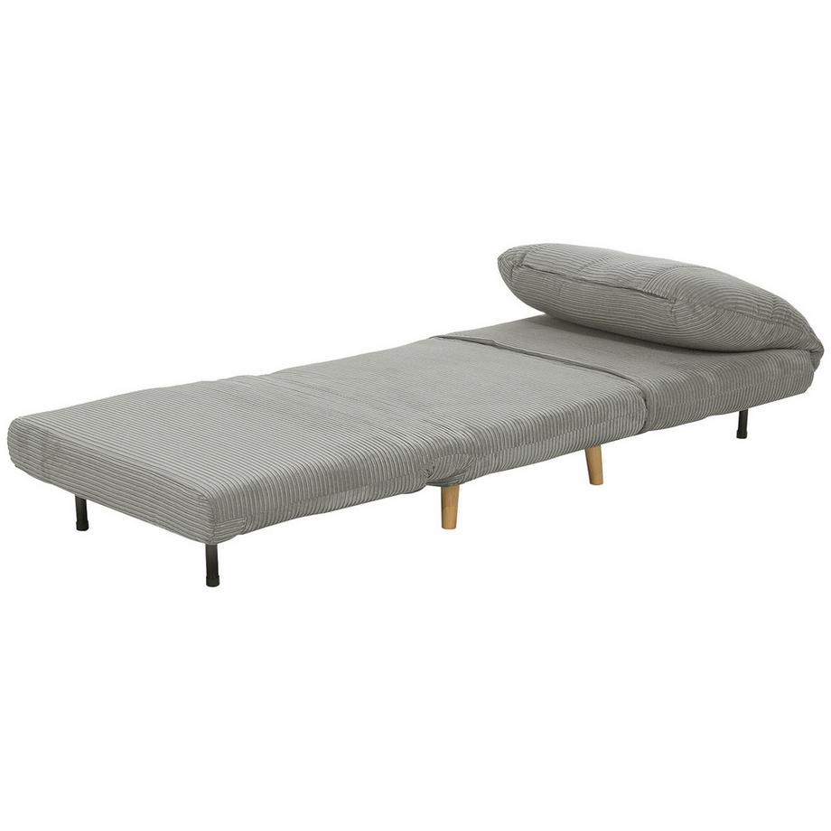 Northio 2-in-1 Schlafsofa Schlafsessel Verstellbar Klappmatratze Gästebett im Cord-Optik, für Schlafzimmer, Wohnzimmer Grau 82 x 89 x 83 cm Aosom  