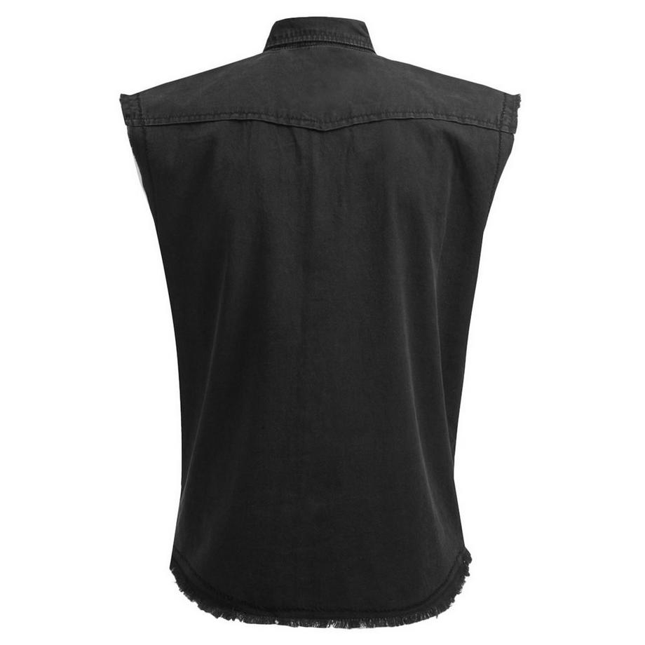 Spiral Chemise Sans Manches Lavée à la Pierre  