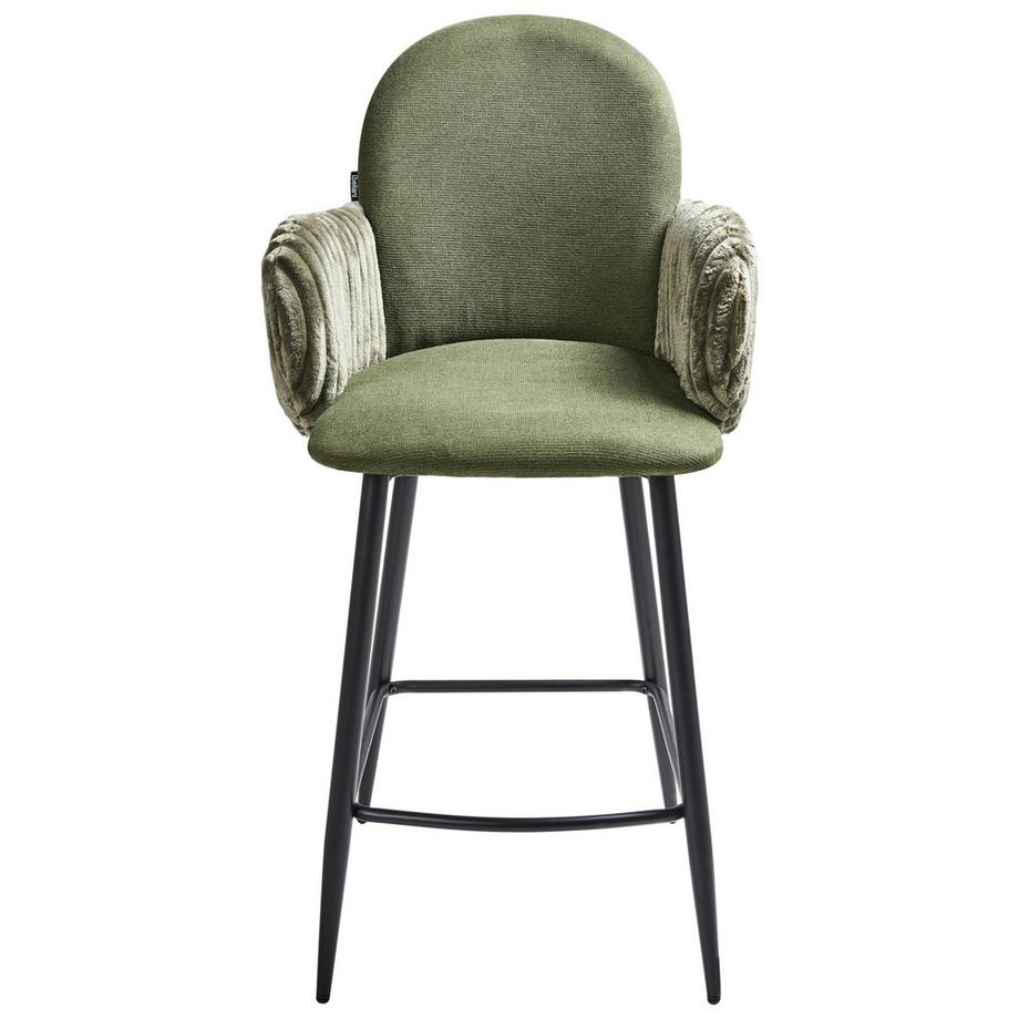 Beliani Lot de 2 chaises de bar en Tissu  AMITY  