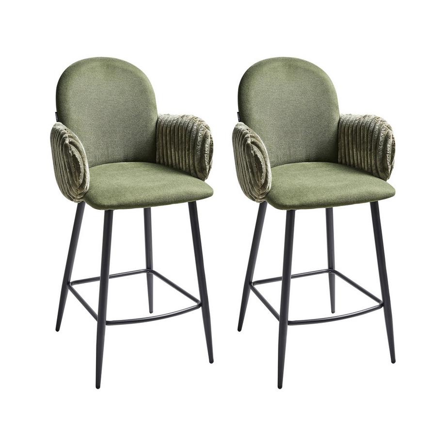 Lot de 2 chaises de bar en Tissu  AMITY
