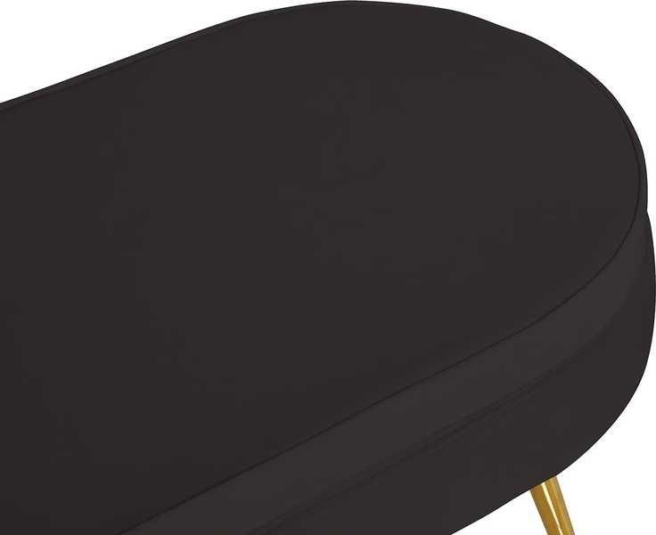 mutoni Pouf ovale in velluto nero  